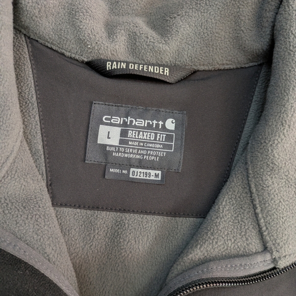 Carhartt Rain Defender Relaxed Fit Heavyweight Softshell Jacket Black Men's L - Picture 6 of 8